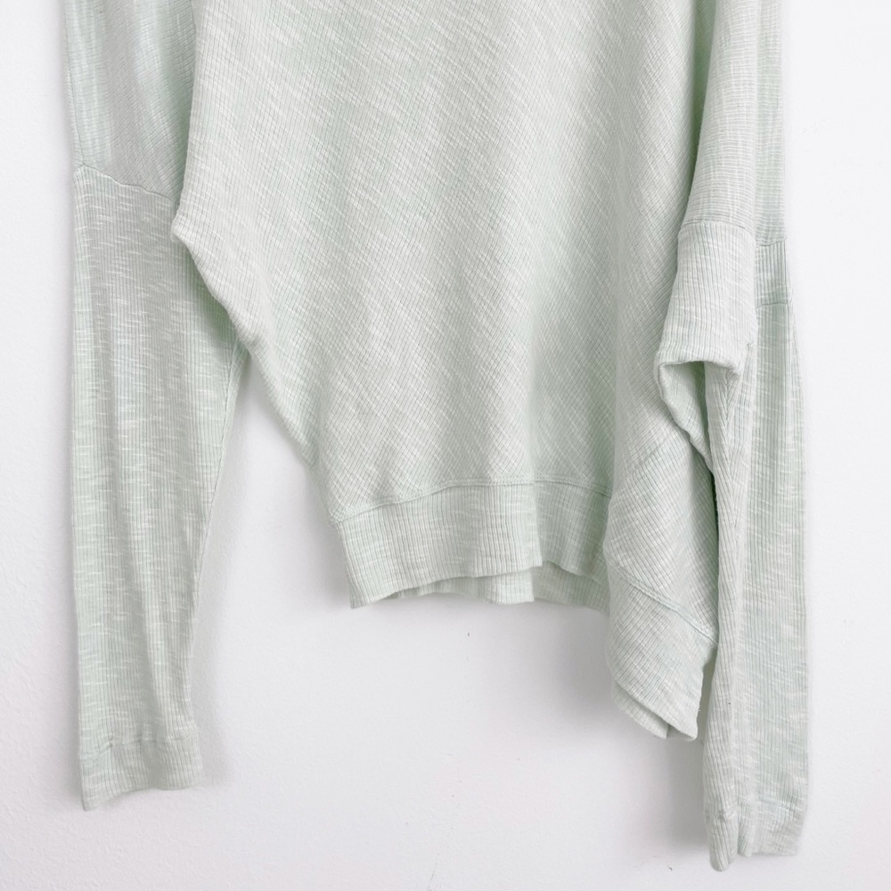 Anthropologie Light Green Asymmetrical Long Sleeve Pullover Top Size Medium - Picture 5 of 12